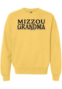 Summit Sportswear Missouri Tigers Womens Yellow Floral Grandma Crew Sweatshirt