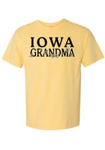 Iowa Hawkeyes Yellow Summit Sportswear Floral Grandma Short Sleeve T-Shirt