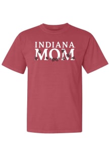Indiana Hoosiers Crimson Summit Sportswear Floral Mom Short Sleeve T-Shirt