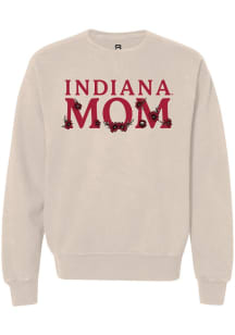 Womens Indiana Hoosiers Natural Summit Sportswear Floral Mom Crew Sweatshirt