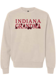 Womens Indiana Hoosiers Natural Summit Sportswear Floral Grandma Crew Sweatshirt