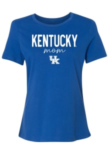 Summit Sportswear Kentucky Wildcats Womens Blue Script Mom Short Sleeve T-Shirt