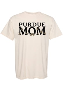 Purdue Boilermakers Ivory Summit Sportswear Floral Mom Short Sleeve T-Shirt