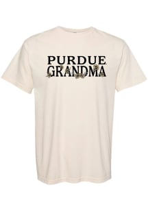 Purdue Boilermakers Ivory Summit Sportswear Floral Grandma Short Sleeve T-Shirt