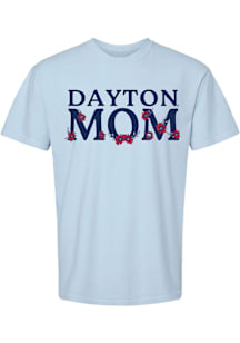 Summit Sportswear Dayton Flyers Womens Light Blue Floral Mom Short Sleeve T-Shirt