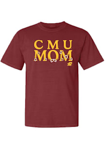 Summit Sportswear Central Michigan Chippewas Womens Maroon Floral Mom Short Sleeve T-Shirt