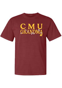 Summit Sportswear Central Michigan Chippewas Womens Maroon Floral Grandma Short Sleeve T-Shirt