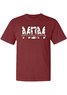 Summit Sportswear Central Michigan Chippewas Womens Maroon Block Mom Short Sleeve T-Shirt