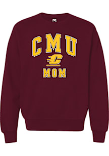 Summit Sportswear Central Michigan Chippewas Womens Maroon Mom Crew Sweatshirt