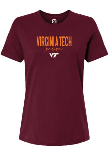Summit Sportswear Virginia Tech Hokies Womens Maroon Script Mom Short Sleeve T-Shirt