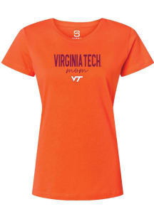 Summit Sportswear Virginia Tech Hokies Womens Orange Script Mom Short Sleeve T-Shirt
