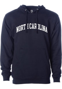 Summit Sportswear North Carolina Mens Navy Blue Arch Wordmark Long Sleeve Hoodie