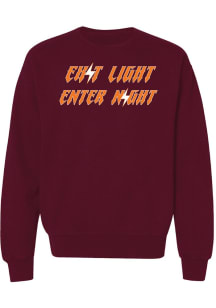 Summit Sportswear Blacksburg Mens Maroon ENTER NIGHT Long Sleeve Crew Sweatshirt