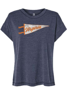 Summit Sportswear Virginia Womens Navy Blue PENNANT Short Sleeve T-Shirt