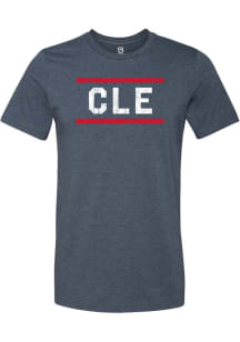 Summit Sportswear Cleveland Navy Blue Block and Bars Short Sleeve Fashion T Shirt