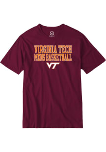 Summit Sportswear Virginia Tech Hokies Maroon Stacked Mens Basketball Short Sleeve T Shirt