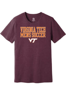 Summit Sportswear Virginia Tech Hokies Maroon Stacked Mens Soccer Short Sleeve T Shirt