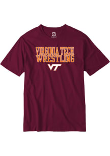 Summit Sportswear Virginia Tech Hokies Maroon Stacked Wrestling Short Sleeve T Shirt