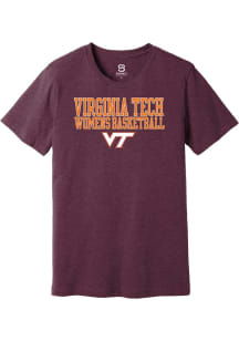 Summit Sportswear Virginia Tech Hokies Maroon Stacked Womens Basketball Short Sleeve T Shirt