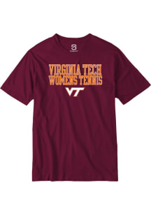 Summit Sportswear Virginia Tech Hokies Maroon Stacked Womens Tennis Short Sleeve T Shirt