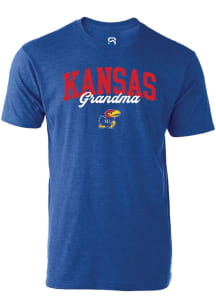 Summit Sportswear Kansas Jayhawks Womens Blue Grandma Short Sleeve T-Shirt
