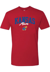Summit Sportswear Kansas Jayhawks Womens Red Mom Short Sleeve T-Shirt