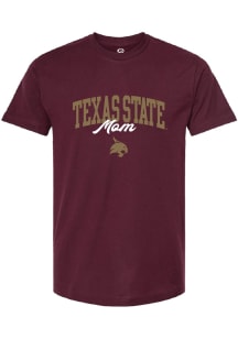 Summit Sportswear Texas State Bobcats Womens Maroon Mom Short Sleeve T-Shirt
