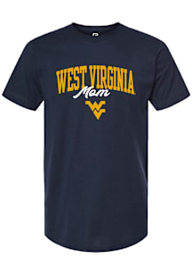 Summit Sportswear West Virginia Mountaineers Womens Navy Blue Mom Short Sleeve T-Shirt