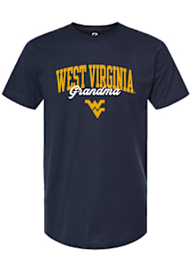 Summit Sportswear West Virginia Mountaineers Womens Navy Blue Grandma Short Sleeve T-Shirt