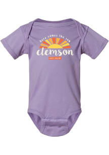 Summit Sportswear Clemson Baby Lavender Sunshine On My Mind Short Sleeve One Piece