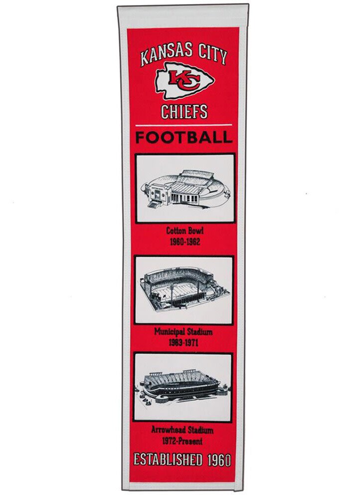 Kansas City Chiefs 8 x 32 Evolution Wool Banner