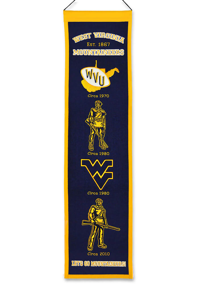 West Virginia Mountaineers 8x32 inch Heritage Banner
