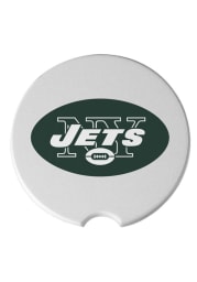 New York Jets Ceramic 2 Pack Car Coaster - White