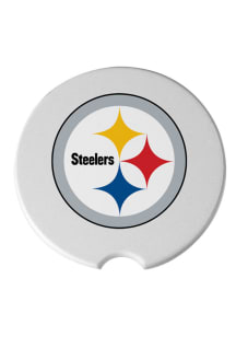 Pittsburgh Steelers Ceramic 2 Pack Car Coaster - White