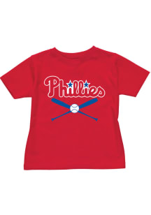Philadelphia Phillies Toddler Red Crossed Bats Short Sleeve T-Shirt