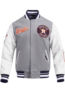 Mens Houston Astros Pro Standard Mens Script Tail Heavyweight Jacket - Grey