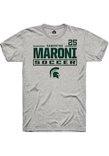 Samantha Maroni Michigan State Spartans Ash NIL Stacked Box Short Sleeve Player T Shirt