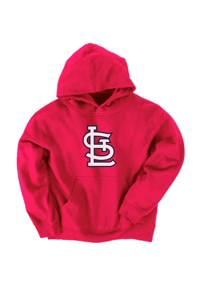 St Louis Cardinals Kids Red Cap Logo Long Sleeve Hoodie