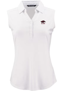 Cutter and Buck Arkansas Razorbacks Womens White Alumni Forge Eco Polo Shirt