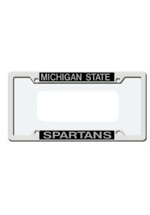 Michigan State Spartans White  Chrome License Frame