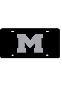 Michigan Wolverines Black  Black Mascot Logo License Plate