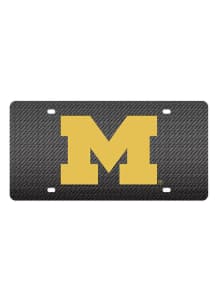 Michigan Wolverines Navy Blue  Carbon Fiber License Plate
