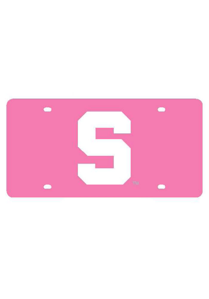 Michigan State Spartans Logo on Pink Car Accessory License Plate