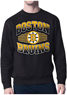Starter Boston Bruins Mens Black Grit Long Sleeve Crew Sweatshirt
