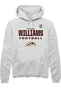 Tailique Williams Western Michigan Broncos Mens White Football NIL Stacked Box Player Hood
