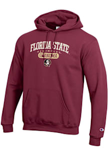 Champion Florida State Seminoles Mens Red Pill Box Grandma Powerblend Long Sleeve Hoodie