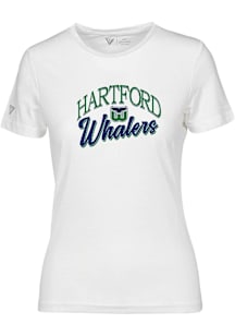 Levelwear Hartford Whalers Womens White Maddox Origins Short Sleeve T-Shirt