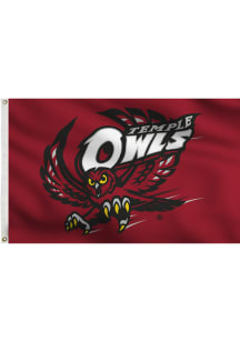 Temple Owls 3x5 Maroon Grommet Applique Flag
