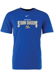 Omaha Storm Chasers Blue Cotton Tee Short Sleeve T Shirt
