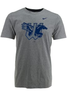 Wichita Wind Surge Grey Tonal Logo Cotton Short Sleeve T Shirt